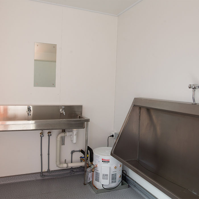 An ablution block is critical on site