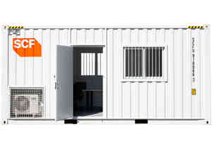 SCF 20ft Site Office | Side with Open Door