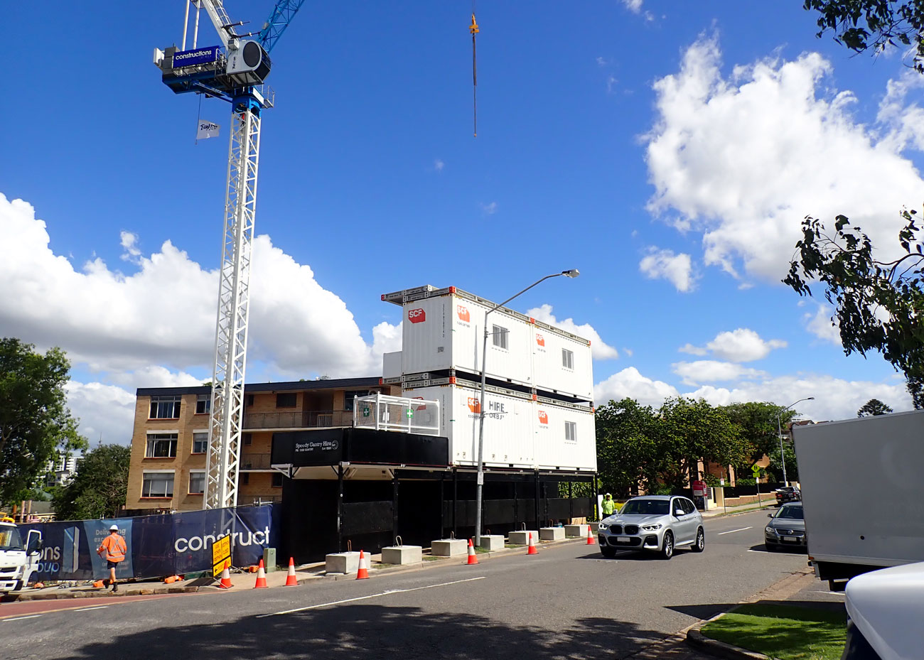 A view of the project from street level.