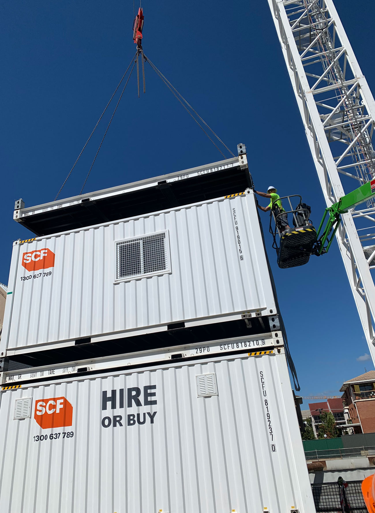 Stage 1 Install - The 10kPa platform is loaded into place on level 2, in preparation for the third and final level stack.