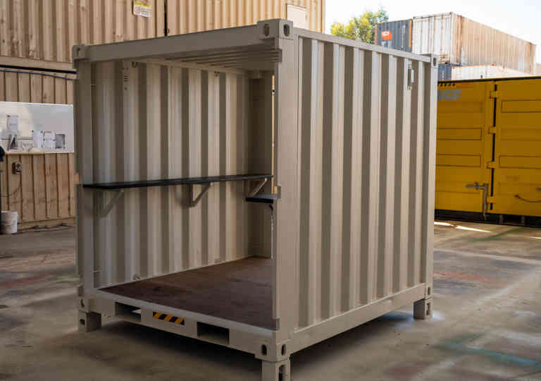 SCF 10ft container built as a smoking hut for a worksite
